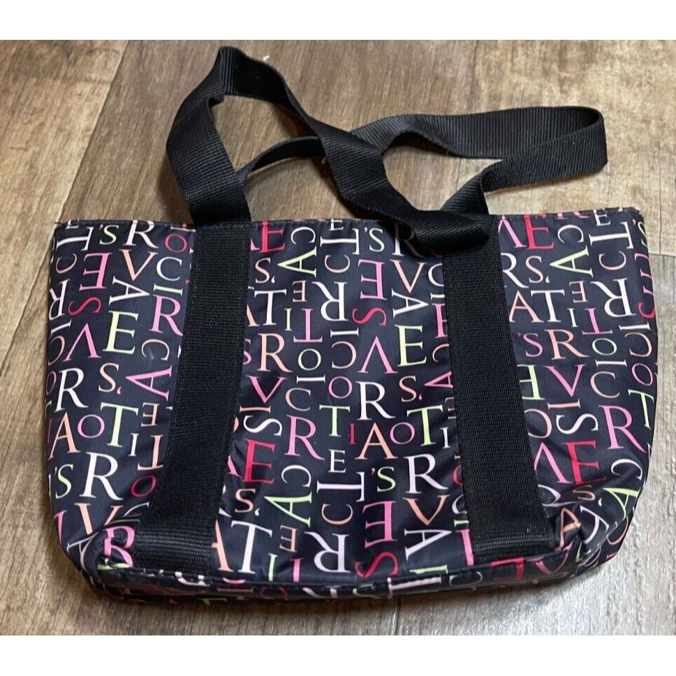Victoria's Secret Duffle Bag Gym Duffel Travel Tote Carrying Case Black 12"X8"